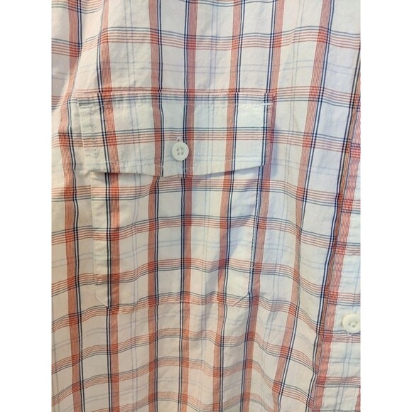 Men's Izod Red-White Plaid Short Sleeve Shirt XL - Picture 4 of 8